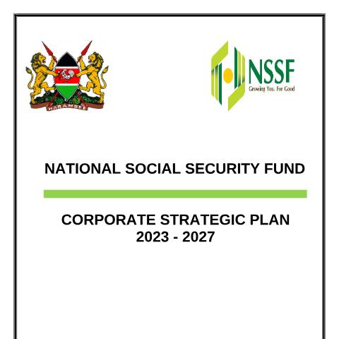 Document preview: NSSF CSP 2023 – 2027 — Document, Kenya (CERFA n°NSSF-CSP-2023-2027)