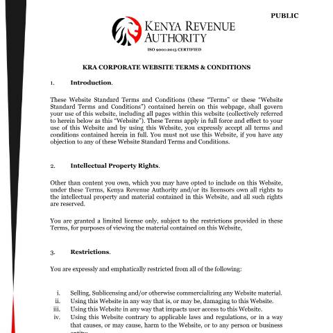 Document preview: Terms and Conditions — Reference, Kenya (CERFA n°Corporate_Website_Terms_Conditions)