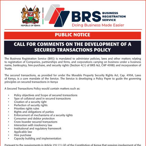 Document preview: BRS_MPSR_NOTICE — Document, Kenya (CERFA n°BRS_MPSR_NOTICE)
