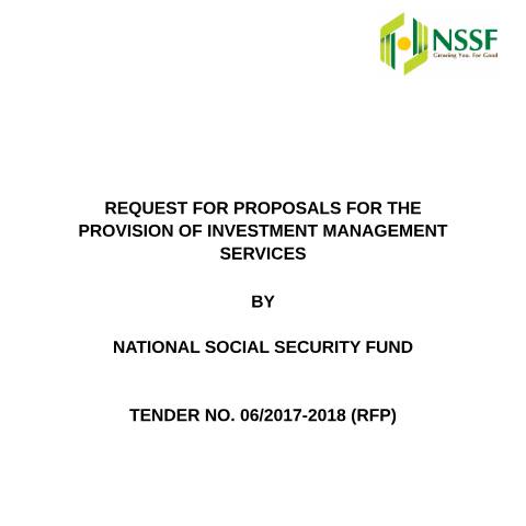 Document preview: Tender no . 06 2017 2018 Provision of Fund Management Services — Document, Kenya (CERFA n°Tender-no-.-06-2017-2018-Provision-of-Fund-Management-Services)