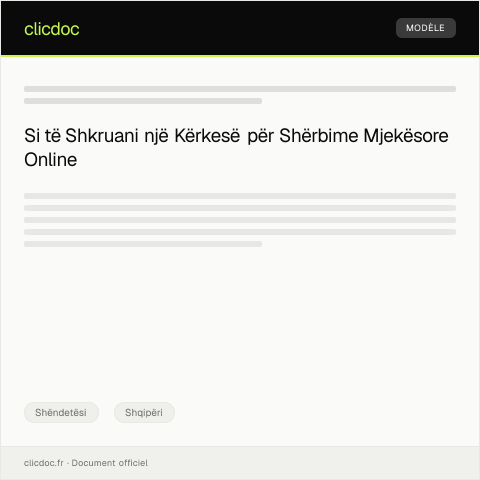 Document preview: Kërkesë për shërbime të mjekësisë së familjes online — Shëndetësi, Shqipëri