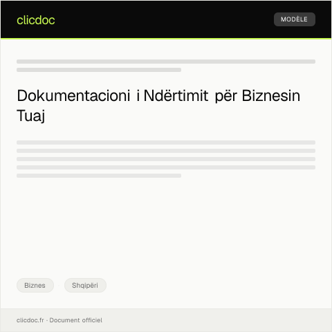 Document preview: Kërkesë për Dokumentacion të Konstruksionit për Biznes — Biznes, Shqipëri