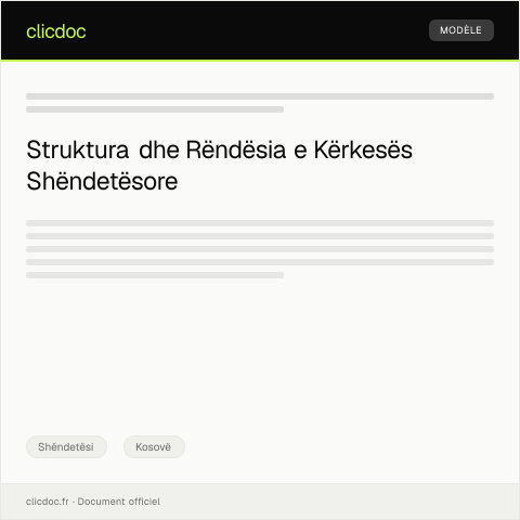 Document preview: Kërkesë për Miratimin e Programit Shëndetësor Personale — Shëndetësi, Kosovë