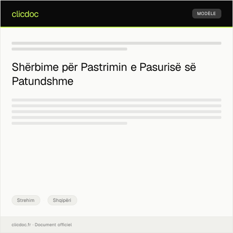 Document preview: Kërkesë për shërbime për pastrimin e pasurisë së patundshme — Strehim, Shqipëri