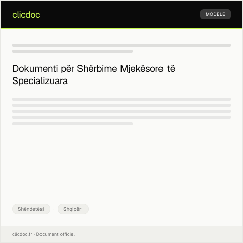 Document preview: Kërkesë për shërbime të specializuara mjekësore — Shëndetësi, Shqipëri
