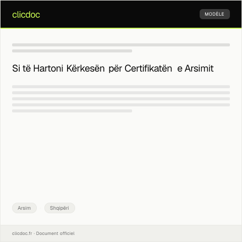 Document preview: Kërkesë për Certifikatë Arsimi — Arsim, Shqipëri