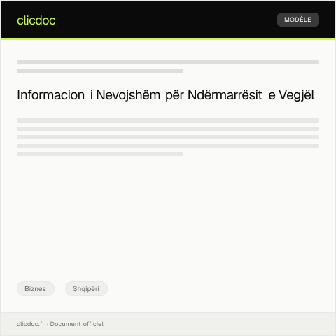 Document preview: Kërkesë për Informacion për Ndërmarrësit e Vegjël — Biznes, Shqipëri