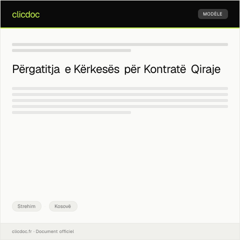 Document preview: Kërkesë për Kontratë Qiraje — Strehim, Kosovë
