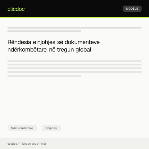 Document preview: Kërkesë për njohje të dokumenteve të posaçme ndërkombëtare — Ndërkombëtare, Shqipëri