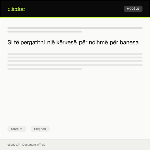 Document preview: Kërkesë për përfitim nga programet e ndihmës për banesa — Strehim, Shqipëri