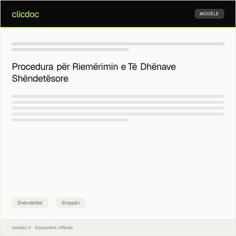 Document preview: Kërkesë për riemëruar të të dhënave të pacientit — Shëndetësi, Shqipëri