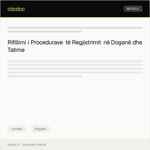 Document preview: Kërkesë për rifillimin e procedurave të regjistrimit — Juridike, Shqipëri