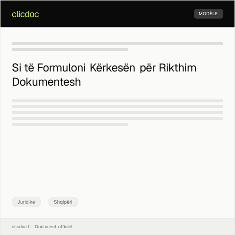 Document preview: Kërkesë për rikthimin e dokumenteve të dorëzuara në kohë — Juridike, Shqipëri