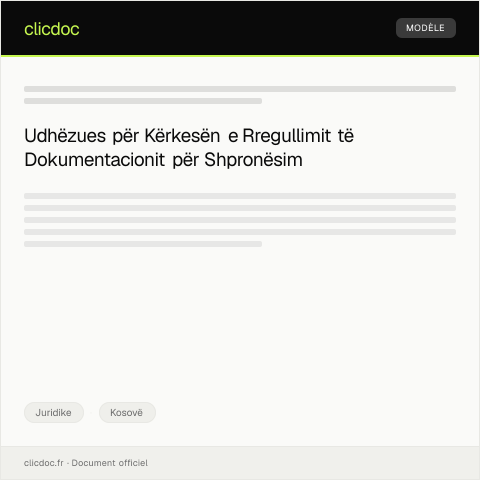 Document preview: Kërkesë për rregullim të dokumentacionit për shpronësim — Juridike, Kosovë