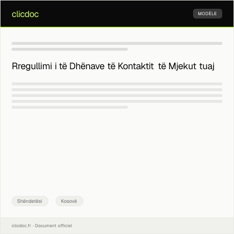 Document preview: Kërkesë për Rregullimin e të Dhënave të Kontakut të Mjekut — Shëndetësi, Kosovë