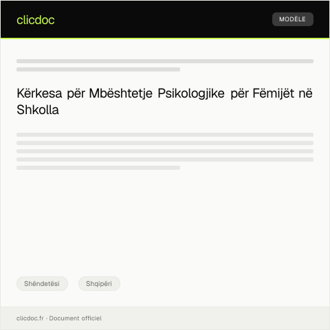 Document preview: Kërkesë për shërbime psikologjike për fëmijë në shkolla — Shëndetësi, Shqipëri