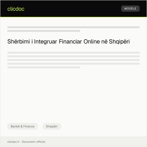 Document preview: Kërkesë për shërbim të integruar financiar online — Bankë & Financa, Shqipëri