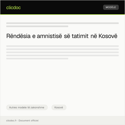 Document preview: Kërkesë për amnisti të tatimit — Autres modele të zakonshme, Kosovë