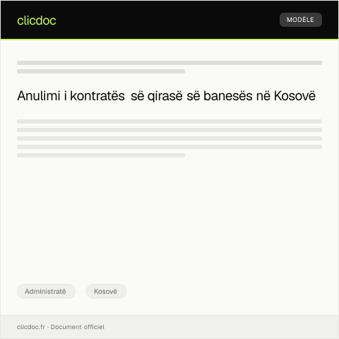 Document preview: Kërkesë për anulim të kontratës së qirasë së banesës — Administratë, Kosovë