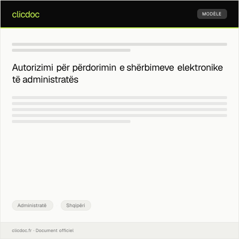 Document preview: Kërkesë për autorizim për përdorim të shërbimeve elektronike të administratës — Administratë, Shqipëri
