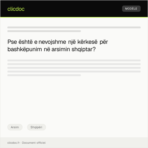 Document preview: Kërkesë për bashkëpunim ndërmjet institucioneve arsimore — Arsim, Shqipëri