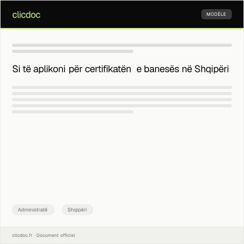 Document preview: Kërkesë për përfitim të certifikatës së banesës — Administratë, Shqipëri