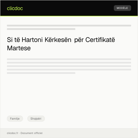 Document preview: Kërkesë për certifikatë martese — Familje, Shqipëri