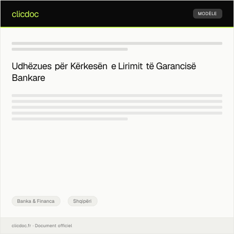 Document preview: Kërkesë për lirimin e garancisë bankare — Banka & Financa, Shqipëri