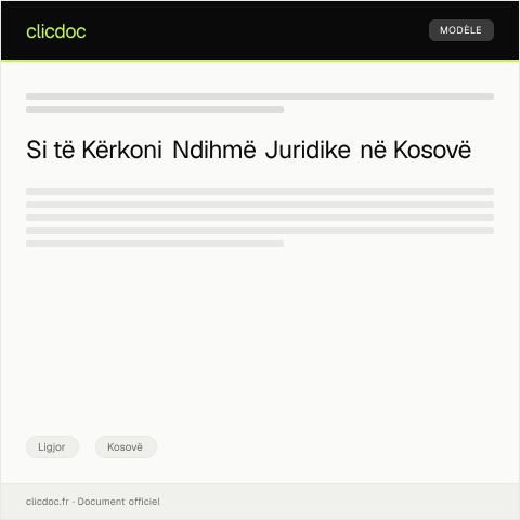 Document preview: Kërkesë për ndihmë juridike — Ligjor, Kosovë