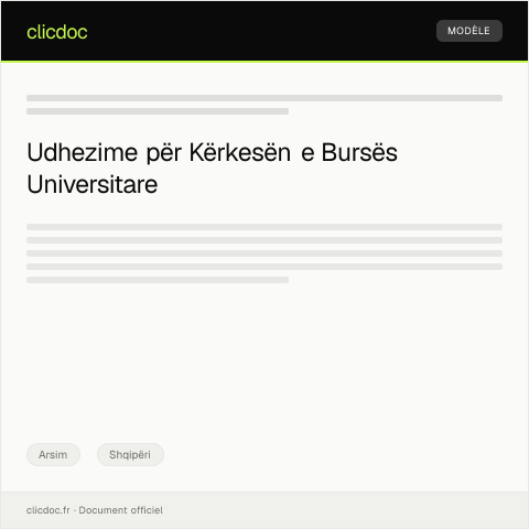 Document preview: Kërkesë për rifillim të aplikimit për bursë universitare — Arsim, Shqipëri