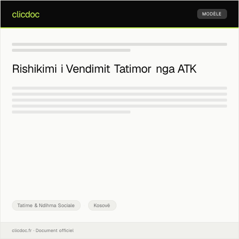 Document preview: Kërkesë për rishikim të vendimit tatimor — Tatime & Ndihma Sociale, Kosovë