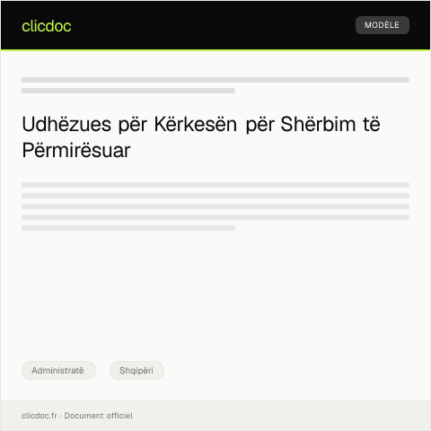 Document preview: Kërkesë për shërbim të përmirësuar — Administratë, Shqipëri