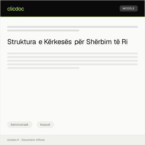 Document preview: Kërkesë për shërbim të ri — Administratë, Kosovë