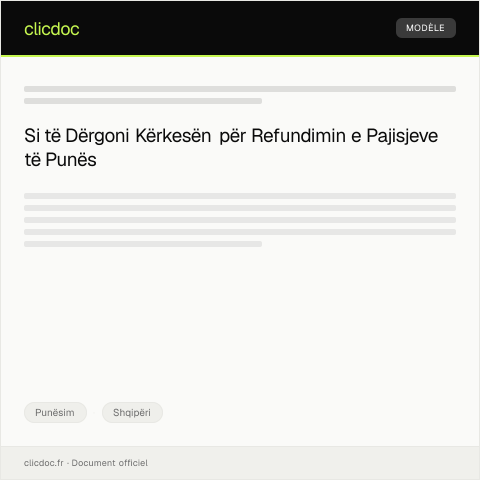 Document preview: Kërkesë për sigurimin e refundit të pajisjeve punë — Punësim, Shqipëri