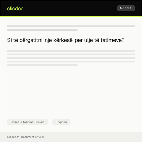 Document preview: Kërkesë për ulje të tatimeve — Tatime & Ndihma Sociale, Shqipëri