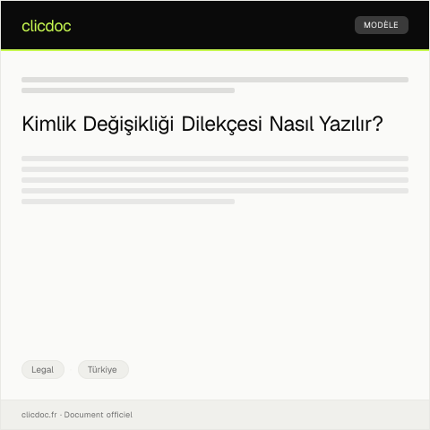 Document preview: Kimlik Değişikliği Dilekçesi — Legal, Türkiye