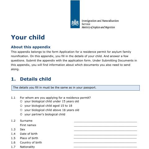 Documentvoorvertoning: Your child — IND — immigratie, Nederland (CERFA n°0901E)