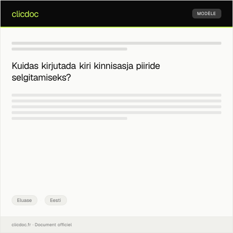 Document preview: Kinnisasja piiride ja omandiõiguse selgitamine — Eluase, Eesti
