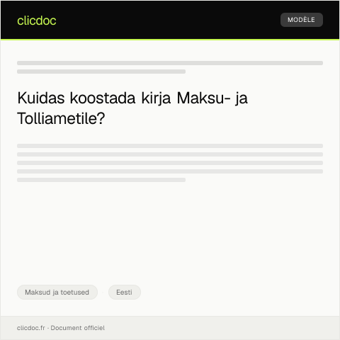 Document preview: Kinnitus toetuste ja sotsiaalkindlustuse maksete kohta — Maksud ja toetused, Eesti