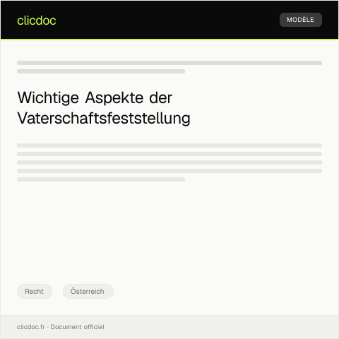 Dokumentvorschau: Klage auf Feststellung der Vaterschaft — Recht, Österreich