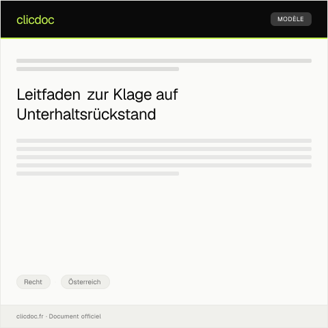 Dokumentvorschau: Klage auf Unterhaltsrückstand — Recht, Österreich