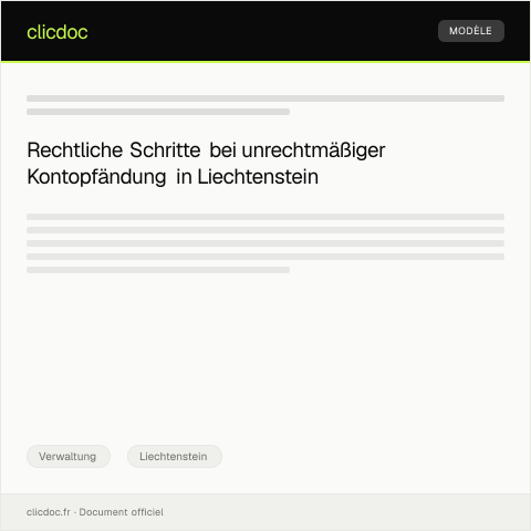 Dokumentvorschau: Klage gegen die unrechtmäßige Kontopfändung durch die Betreibungsbehörde — Verwaltung, Liechtenstein