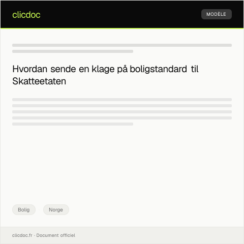 Document preview: Klage på boligstandard — Bolig, Norge