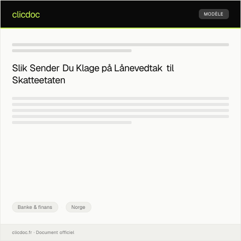 Document preview: Klage på lånevedtak — Banke & finans, Norge