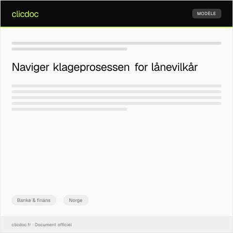 Document preview: Klage på lånevilkår — Banke & finans, Norge
