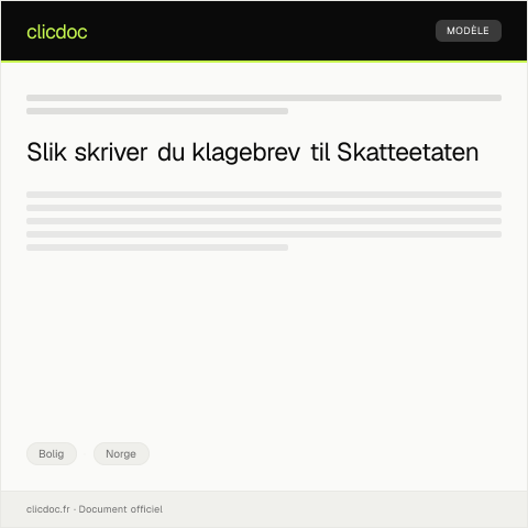 Document preview: Klage på leievilkår — Bolig, Norge