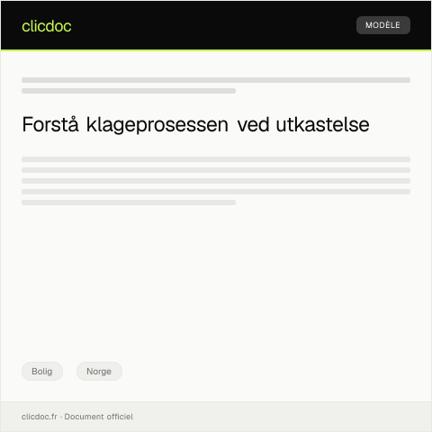 Document preview: Klage på utkastelse — Bolig, Norge