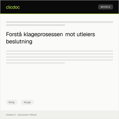 Document preview: Klage på utleiers beslutning — Bolig, Norge