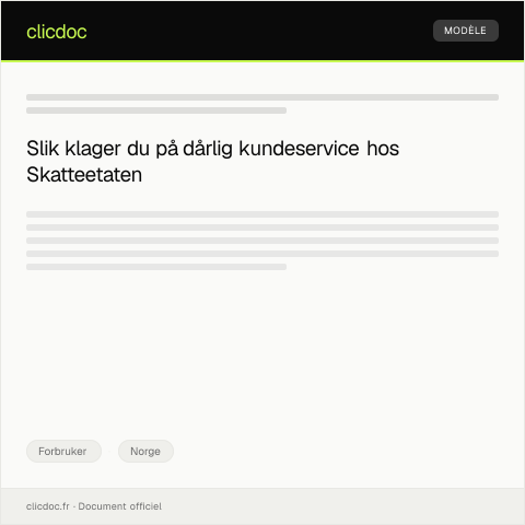 Document preview: Klager på dårlig kundeservice — Forbruker, Norge