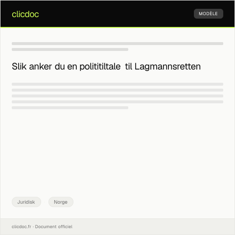 Document preview: Klage på polititiltalte – anke til Lagmannsretten — Juridisk, Norge